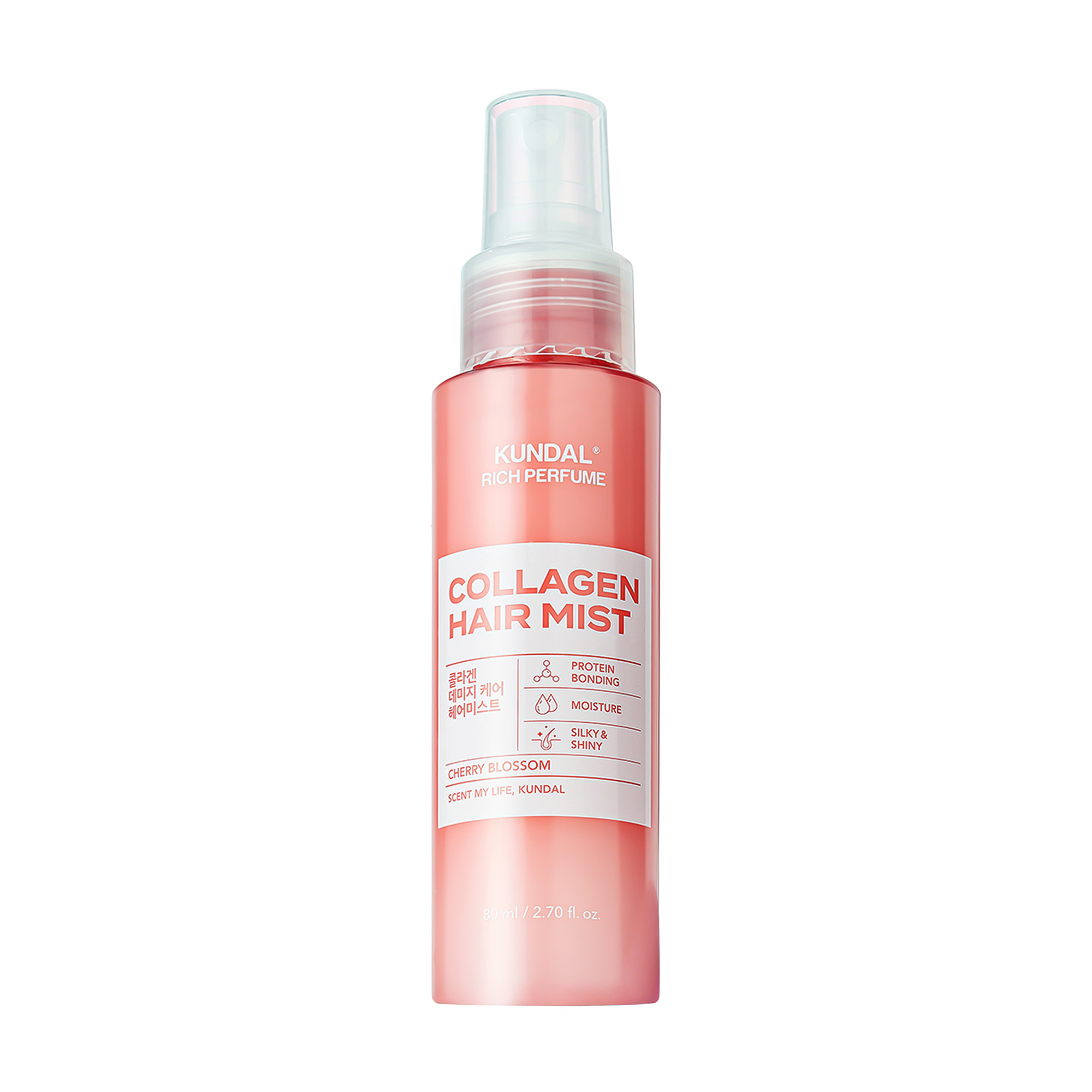 Сироватка-спрей для волосся Kundal Rich Perfume Collagen Hair Mist, Cherry Blossom, з колагеном, 80 мл